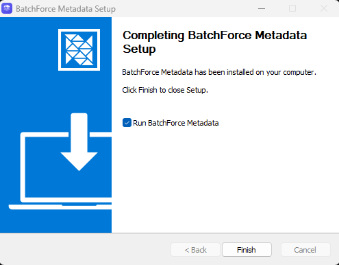 NSIS installer completion screen with launch checkbox
